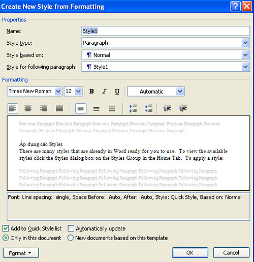 MS Word - Lesson 7: Styles Picture 4