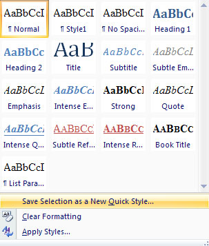 MS Word - Lesson 7: Styles Picture 5