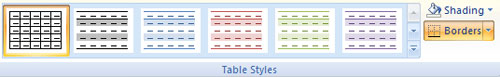 MS Word - Lesson 8: Creating a table Picture 5