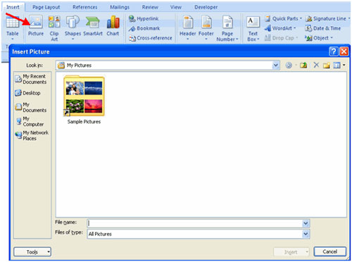 MS Word - Lesson 9: Insert pictures, mathematical characters, especially on documents Picture 6