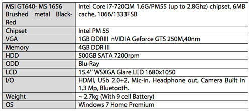 MSI GT640 - Laptop for gamers Picture 7