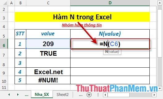 N function - The function returns the numeric value converted from any value other than the error value in Excel Picture 3