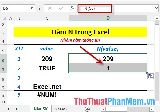 N function - The function returns the numeric value converted from any value other than the error value in Excel Picture 5