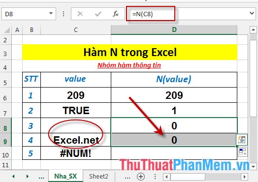 N function - The function returns the numeric value converted from any value other than the error value in Excel Picture 6