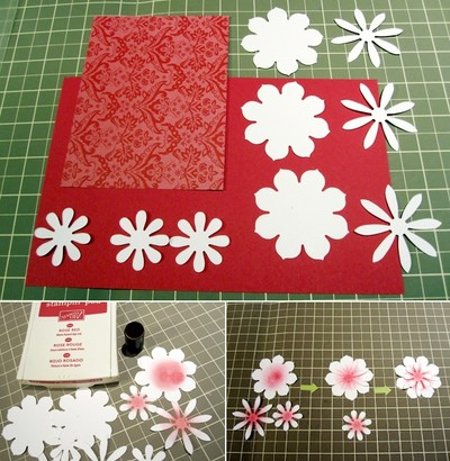 Narrow hand made beautiful 3D embossed flower cards for October 20 Picture 1
