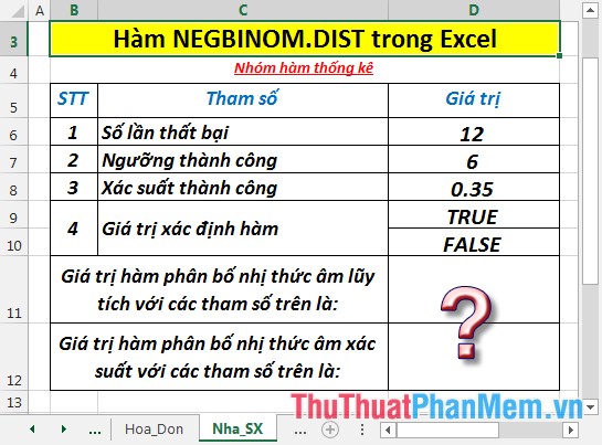 NEGBINOM.DIST function - Function returns the negative binomial distribution in Excel Picture 2