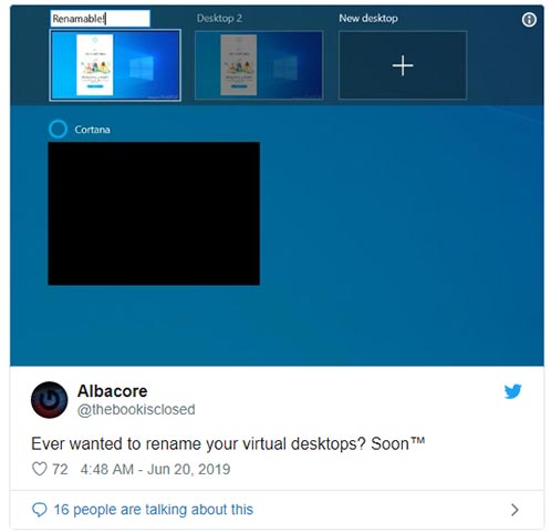 New Cortana user interface, renamed Virtual Desktop, and some other interesting features will soon appear on Windows 10 Picture 5