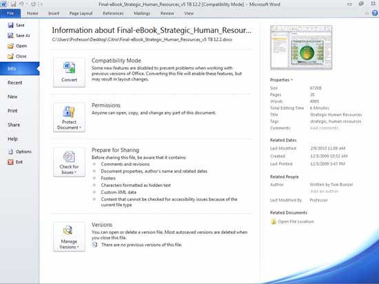 New exciting features in Office 2010 Picture 1