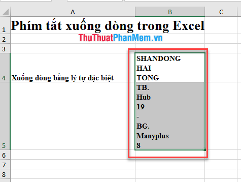 Newline shortcut in Excel Picture 10