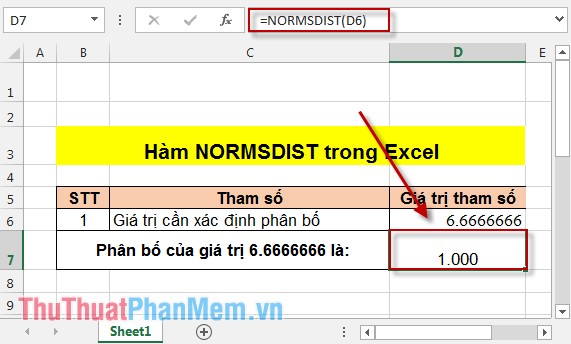 NORMSDIST function - The function returns the normal cumulative distribution in Excel Picture 4
