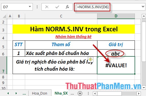 NORM.S.INV function - The function returns the inverse of the normalized distribution with an average value of 0 and a standard deviation of 1 in Excel Picture 6