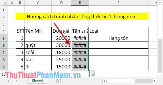 Notes when typing formulas to avoid typing errors in Excel Picture 11