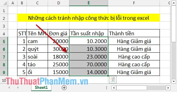 Notes when typing formulas to avoid typing errors in Excel Picture 5
