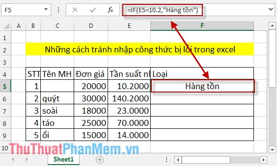 Notes when typing formulas to avoid typing errors in Excel Picture 9