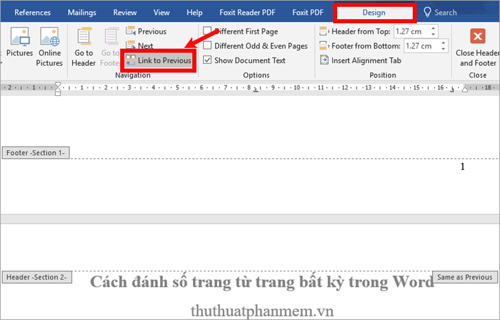 Number pages from any page in Word 2016 Picture 8