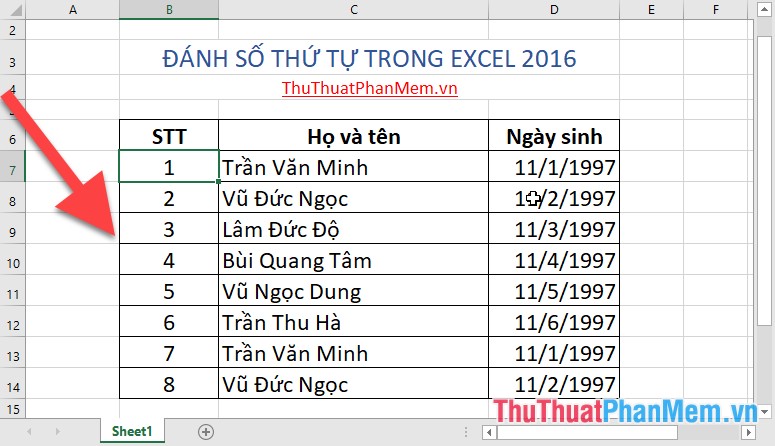 Numbering in Excel 2016 Picture 5