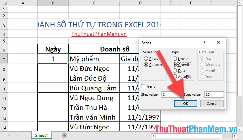 Numbering in Excel 2016 Picture 6