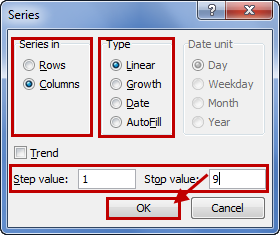 Numbering in Excel Picture 3