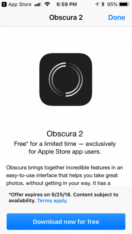 Offers Obscura 2, professional photography app for iPhone and iPad for $ 4.99, is free Picture 3