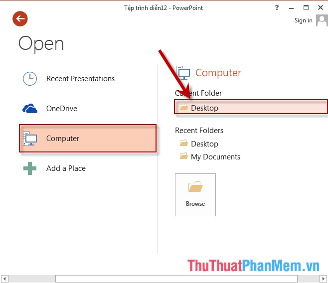 powerpoint open embedded file in presentation mode