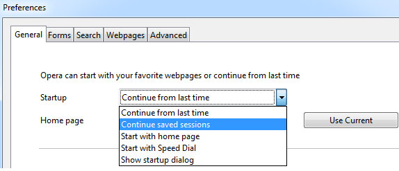 Open multiple web pages when the browser starts Picture 12