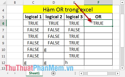 OR function in Excel, how to use the OR function, and examples Picture 3