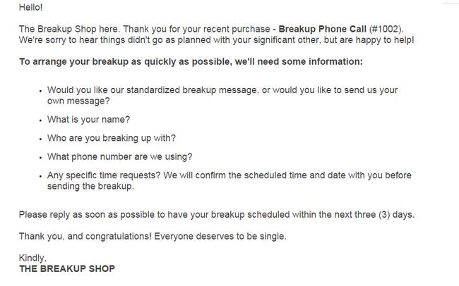 Out of love but afraid to express? Don't worry, there's Breakup Shop Picture 2