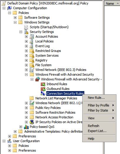 Overview of Windows Server 2008 Firewall with advanced security features (continued part 3) Picture 1