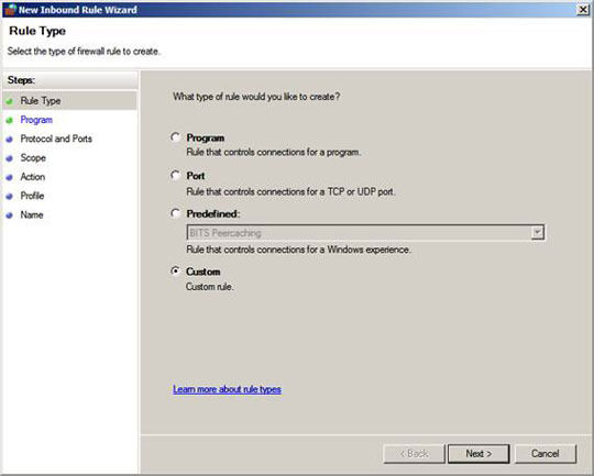 Overview of Windows Server 2008 Firewall with advanced security features (continued part 3) Picture 7