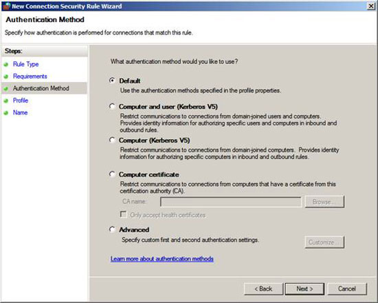 Overview of Windows Server 2008 Firewall with advanced security features - Part 3 Picture 10