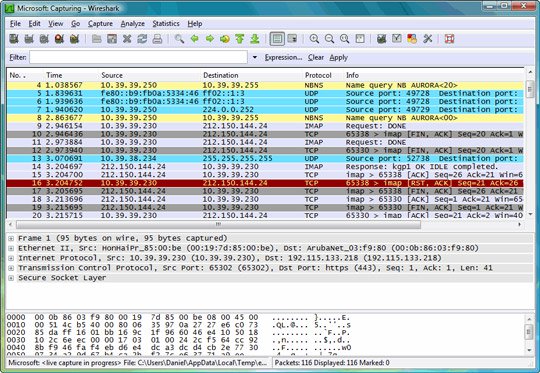 Packet Sniffers is free for Windows 2003 / Vista / 2008 Picture 2