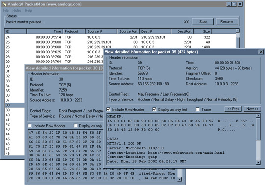 Packet Sniffers is free for Windows 2003 / Vista / 2008 Picture 4