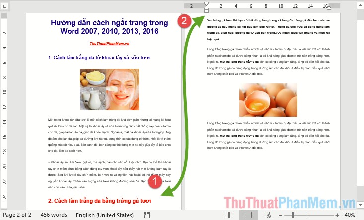 Page break in Word - Instructions on how to break a page in Word 2007, 2010, 2013, 2016 Picture 8