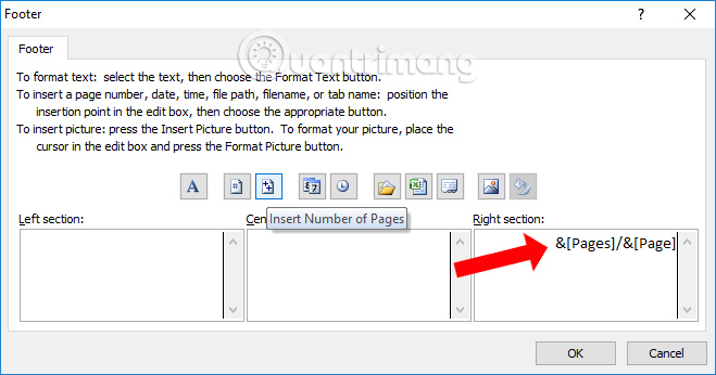 Page numbering method of type 1/2 in Excel Picture 5