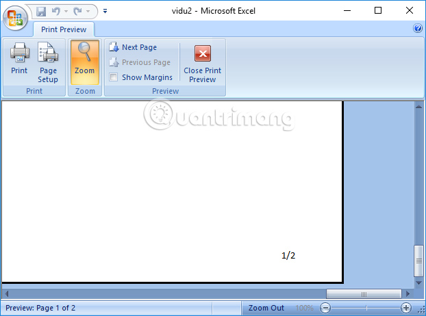 Page numbering method of type 1/2 in Excel Picture 7