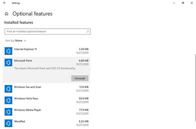 Paint and WordPad will become optional features on Windows 10 20H1 Picture 1