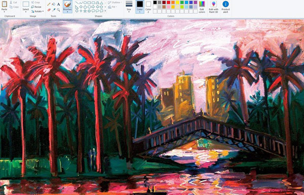 Painter showed off painting with the top paint like Photoshop, who thought the people would show off 'good' equally Picture 2