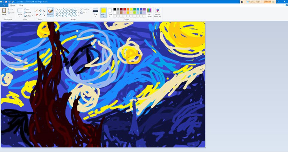 Painter showed off painting with the top paint like Photoshop, who thought the people would show off 'good' equally Picture 5