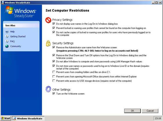 Part 2: Protect computers with Windows SteadyState - TipsMake.com