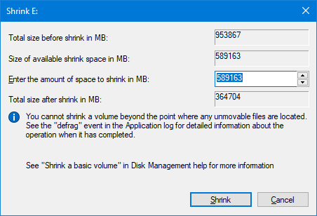 Partition to create the second hard drive on Windows Picture 3