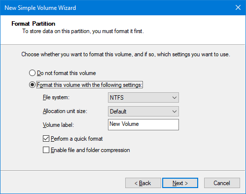 Partition to create the second hard drive on Windows Picture 4