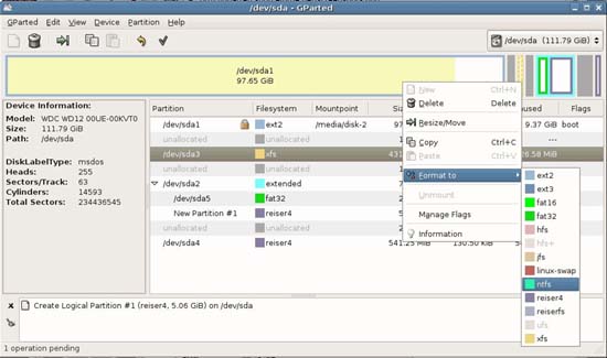 Partitioning for the hard drive Picture 2