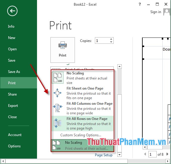 Perform printing in Excel Picture 7