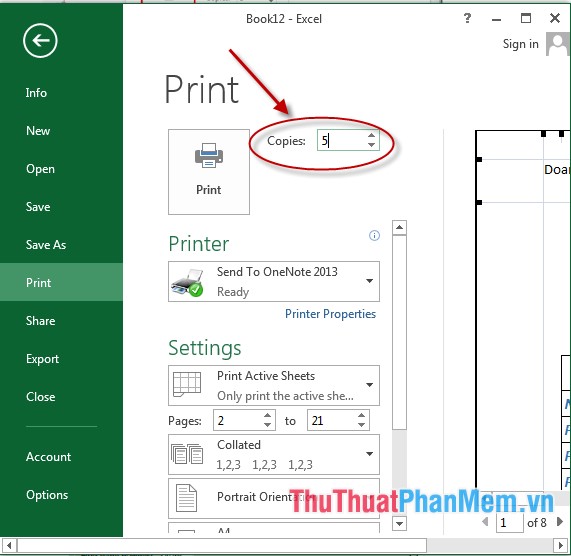 Perform printing in Excel Picture 8
