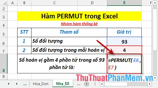 PERMUT function - The function returns the number of permutations of a given number of objects in Excel Picture 3