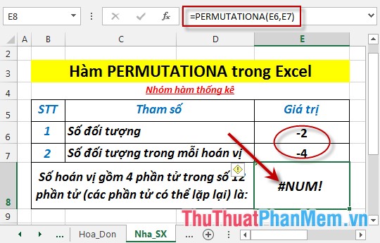 PERMUTATIONA function - The function returns the number of permutations (can be repeated) of a given object in Excel Picture 6