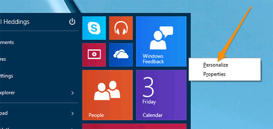Personalize the Start Menu of Windows 10 Picture 9