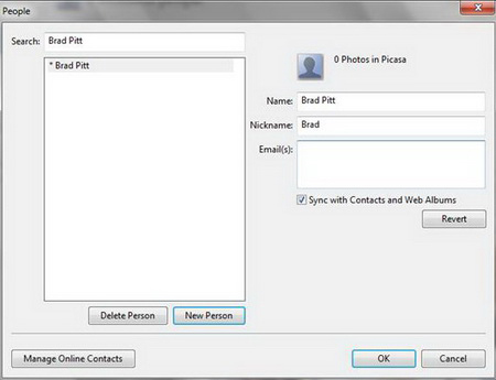 Picasa 3.5: Add face classification feature Picture 2