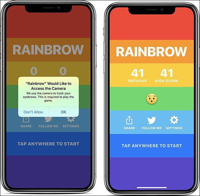 Play games with eyebrows, only on iPhone X Picture 1