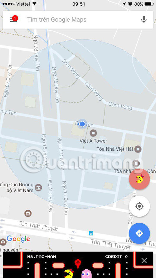 Play Pac-Man 'lady' version of the game at any place in the world in Google Maps on April this year Picture 1